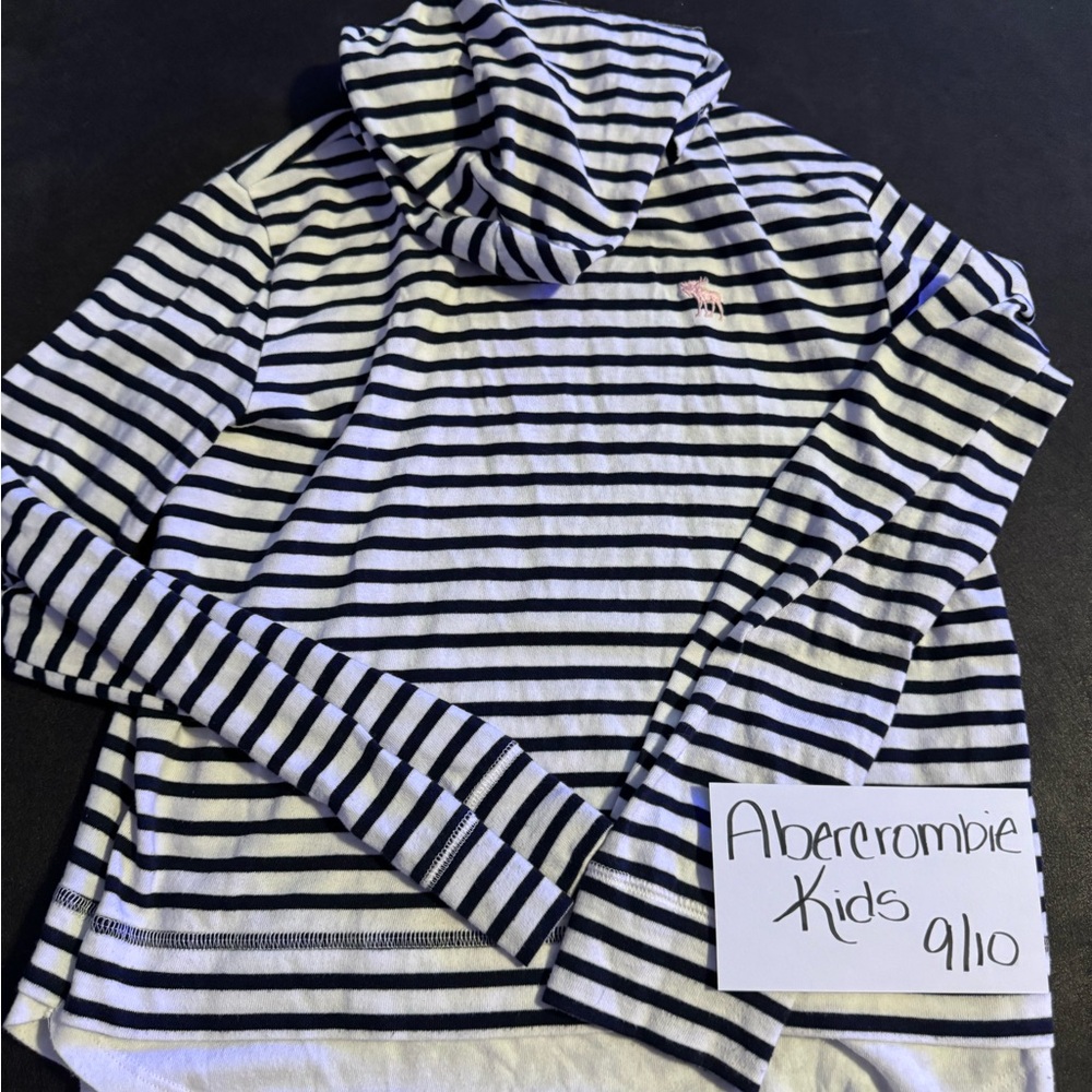 Abercrombie Kids Navy and White Striped Top